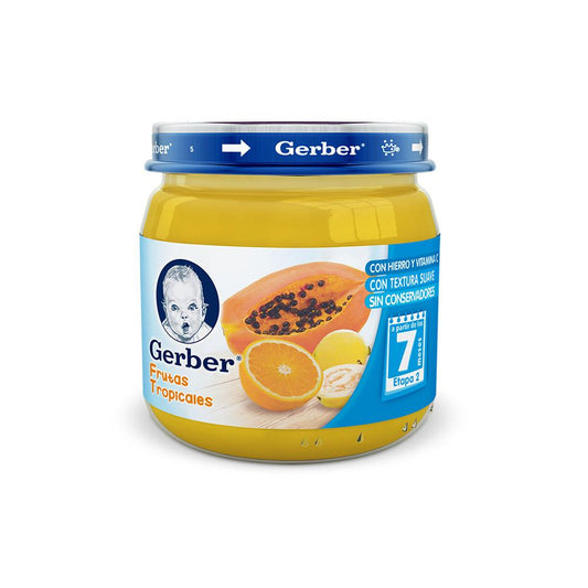 Media Caja Papilla Gerber 2da Etapa Frutas Tropicales de 113 grs con 12 frascos - Nestlé-Bebes-Nestlé-MayoreoTotal