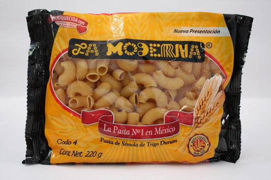 Media Caja Sopa Codo No.4 (La Moderna) con 10 paquetes de 200 grs.-Sopas-La Moderna-7501018310547-MayoreoTotal