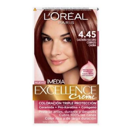 Media Caja Tinte Imedia Castaño Oscuro Cobre Caoba de 4.45 con 6 piezas - L´oréal-Tintes-L´Oreal-MayoreoTotal