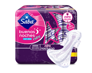 Media Caja toalla Saba buenas noches en 6 paquetes de 10 piezas - SCA-Toalla Femenina-SCA-MayoreoTotal