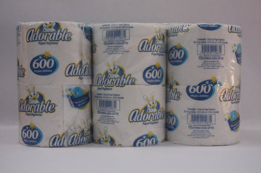 Medio Bulto Papel Higiénico Adorable 550 Hojas de 6 Rollos en 4 paquetes - Fabrica de Papel San Francisco-Higienico-Fabrica de Papel San Francisco-7501050410670-MayoreoTotal
