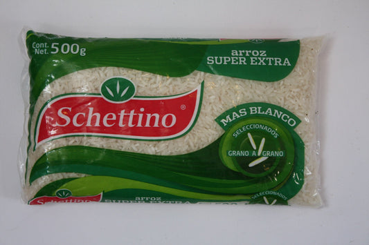 Medio Paquete Arroz Super Extra Schettino de 500 grs con 10 bolsas-Granos, Semillas y Cereales-Schettino-7501372810301-MayoreoTotal