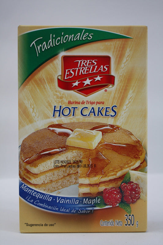 Medio Paquete Harina Hot Cakes Tres Estrellas Tradicional de 350 grs con 6 cajas - La Moderna-Harinas-La Moderna-7501069210100-MayoreoTotal