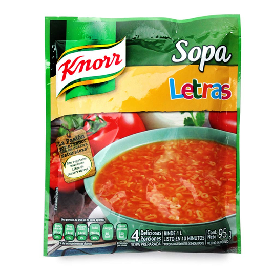 Media Caja Sopa Knorr Letra 95G/6P